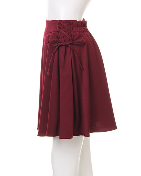 INGNI（イング） ドット柄ハイネックトップス＋サイドレースUPスカパン／SET ｸﾛ