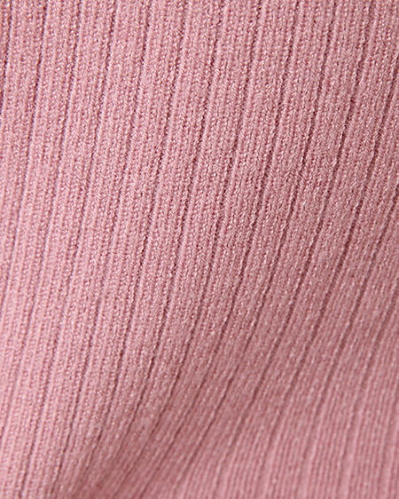 INGNI（イング） リブVネックニット＋共ベルト付フレアスカート／SET ﾋﾟﾝｸ