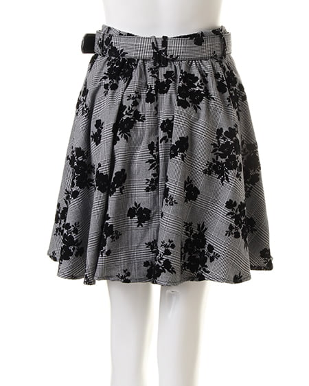 INGNI（イング） リブVネックニット＋共ベルト付フレアスカート／SET ﾋﾟﾝｸ