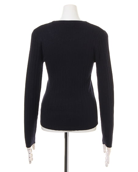 INGNI（イング） 装飾付クルーネックニット＋ポケットファー付台形スカート／SET ｸﾛ