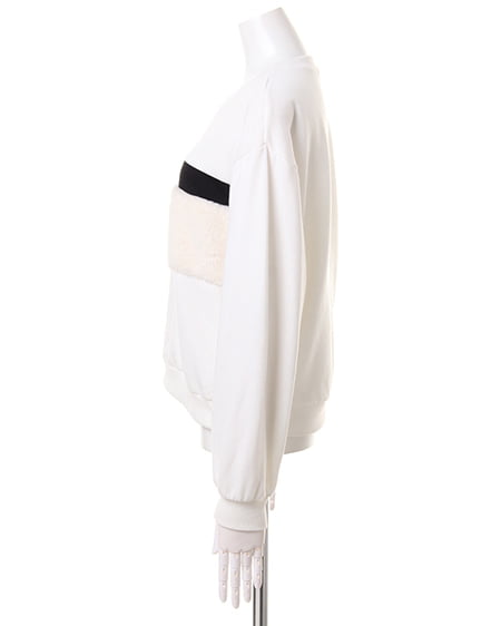 INGNI（イング） ファー切替裏毛トップス＋ベルト付ショートパンツA／SET ｵﾌﾎﾜｲﾄ