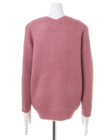 INGNI（イング） Vネックチュニックニット＋ベルト付ガウチョパンツ／SET ﾓｰﾌﾞﾋﾟﾝｸ