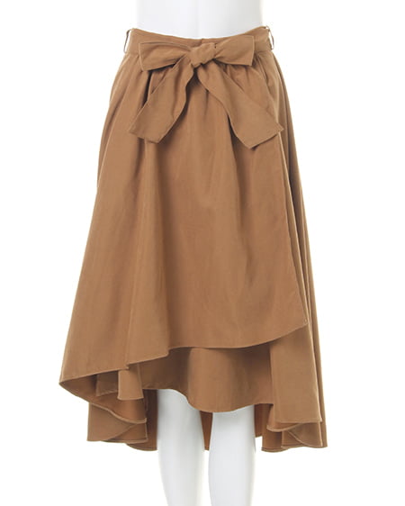 INGNI（イング） モールドルマントップス＋サッシュ付ピーチイレヘムスカート／SET ｸﾞﾘｰﾝ