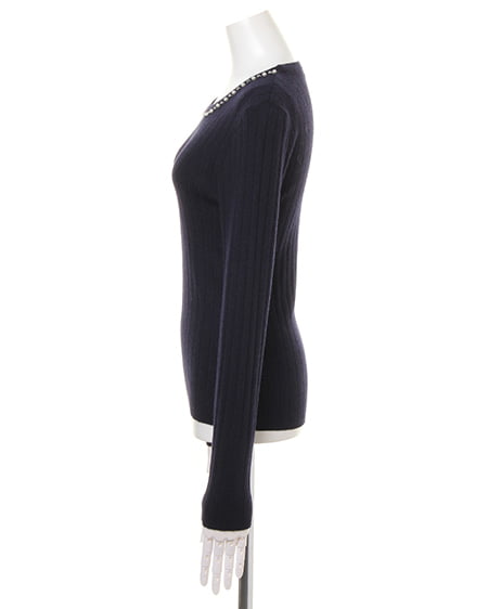 INGNI（イング） 装飾付ニット＋フェザーミドル丈カーデ／SET ｸﾛ