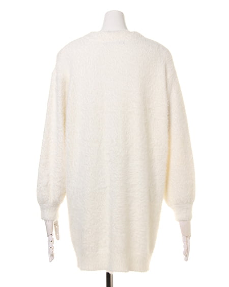 INGNI（イング） 装飾付ニット＋フェザーミドル丈カーデ／SET ｸﾛ