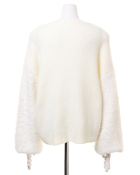 INGNI（イング） 袖フェザーニット＋ベルト付スカート／SET ｵﾌﾎﾜｲﾄ