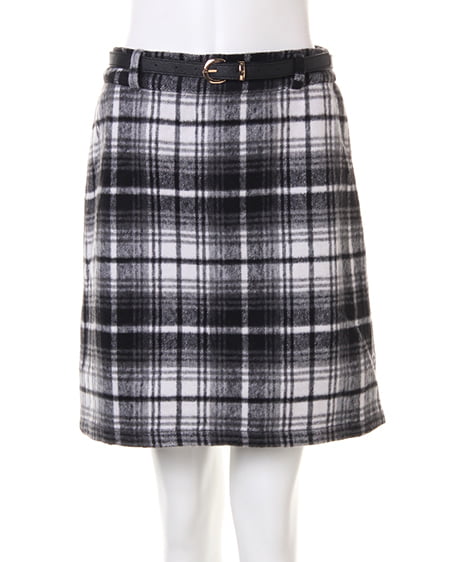 INGNI（イング） 袖フェザーニット＋ベルト付スカート／SET ｵﾌﾎﾜｲﾄ