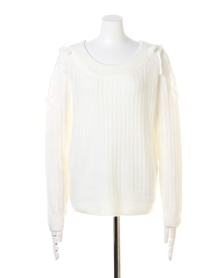 INGNI（イング） ショルダーレースUPニット＋ポケットファースカート／SET ｵﾌﾎﾜｲﾄ