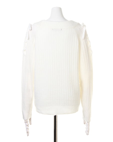 INGNI（イング） ショルダーレースUPニット＋ポケットファースカート／SET ｵﾌﾎﾜｲﾄ