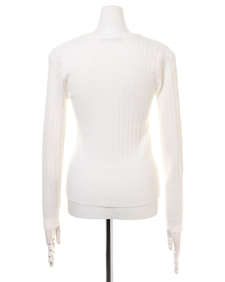 INGNI（イング） 装飾付ニット＋ベルト付台形スカート／SET ｵﾌﾎﾜｲﾄ