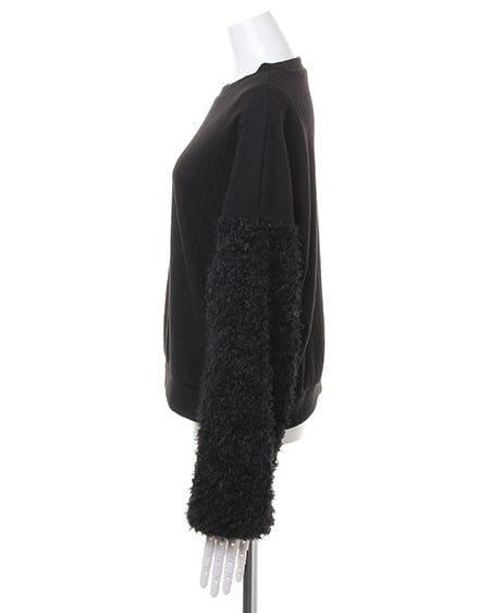 INGNI（イング） 袖ループファーTOPS＋台形スカート／SET ｸﾛ