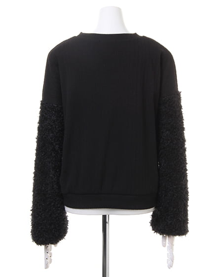 INGNI（イング） 袖ループファーTOPS＋台形スカート／SET ｸﾛ