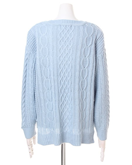 INGNI（イング） ケーブルニット＋ベルト付台形スカート／SET ｻｯｸｽ/B