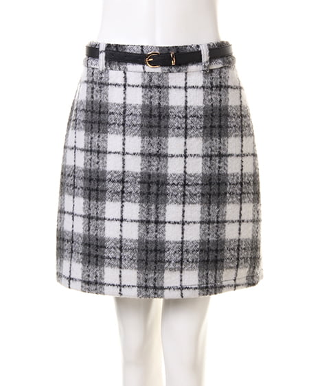 INGNI（イング） ケーブルニット＋ベルト付台形スカート／SET ｻｯｸｽ/B