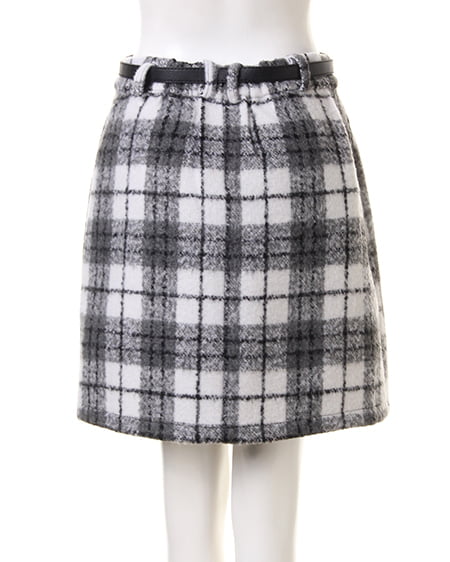 INGNI（イング） ケーブルニット＋ベルト付台形スカート／SET ｻｯｸｽ/B