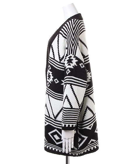 INGNI（イング） Vネックニット＋オルテガ柄カーデ／SET ｵﾌﾎﾜｲﾄ