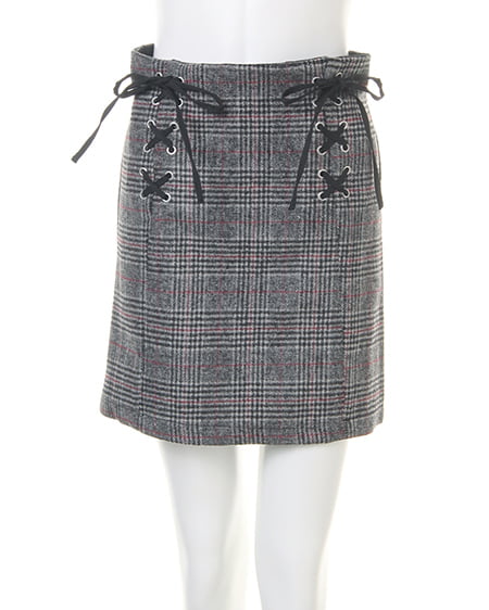 INGNI（イング） ハイネックニット＋チェック台形スカート／SET ﾎﾞﾙﾄﾞｰ/B