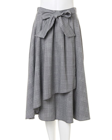 INGNI（イング） Vネックニット＋グレンチェックスカート／SET ｻｯｸｽ/B