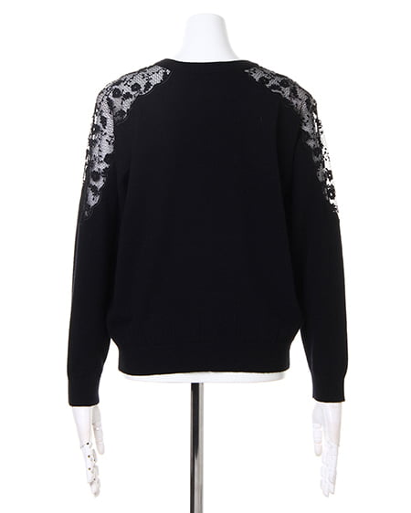 INGNI（イング） 肩レースニット＋チェック柄スカート／SET ｸﾛ