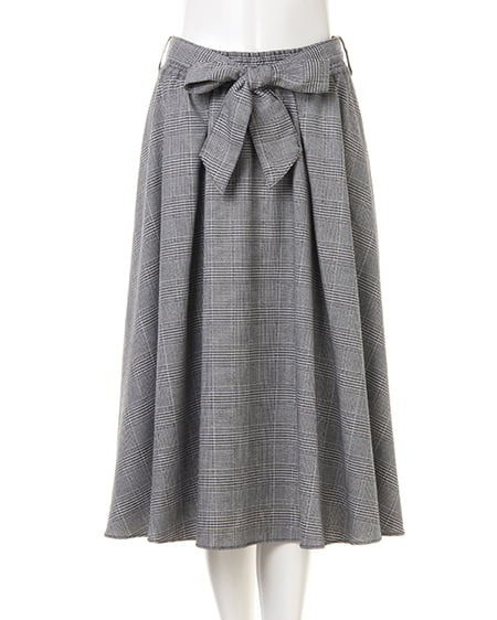 INGNI（イング） 肩レースニット＋チェック柄スカート／SET ｸﾛ