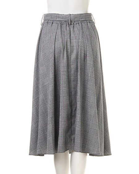 INGNI（イング） 肩レースニット＋チェック柄スカート／SET ｸﾛ