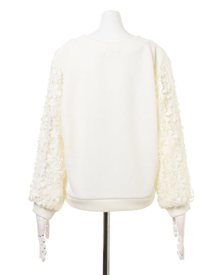 INGNI（イング） 袖レーストップス＋ガウチョパンツ／SET ｵﾌﾎﾜｲﾄ