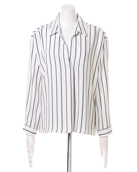 INGNI（イング） スキッパーシャツ＋テーパードパンツ／SET ｵﾌｸﾛ/ｽﾄﾗｲﾌﾟ