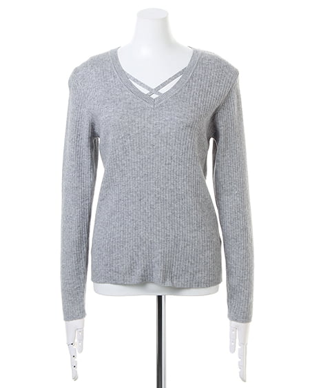 INGNI（イング） Vネックニット＋花柄スカート／SET ｸﾞﾚｰ