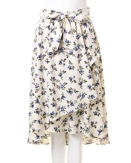 INGNI（イング） Vネックニット＋花柄スカート／SET ｸﾞﾚｰ