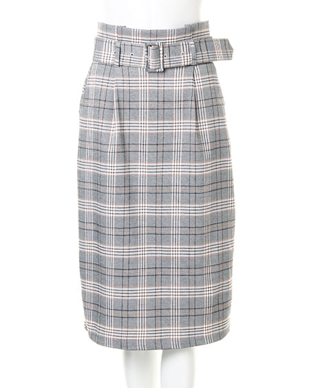 INGNI（イング） キャミセット＋チェックナロースカート／SET ｸﾛ