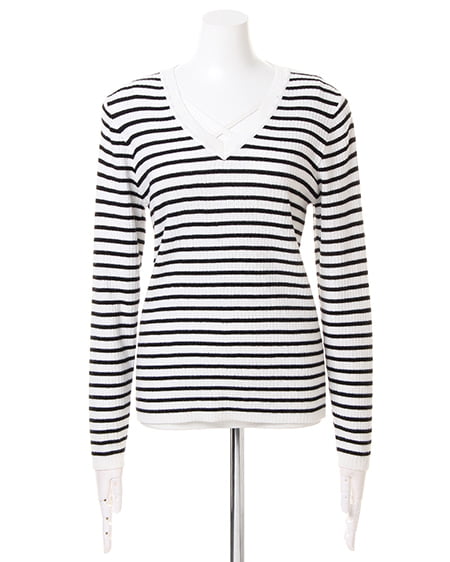 INGNI（イング） Vネックニット＋ナロースカート／SET ﾎﾞｰﾀﾞｰ