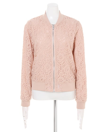 INGNI（イング） リブスカラップバックリボントップス＋レースブルゾン／SET ｵﾌﾎﾜｲﾄ