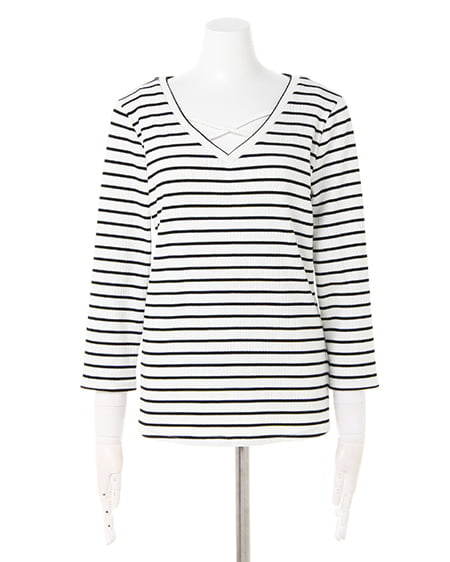 INGNI（イング） リブVネックトップス＋ミディスカート／SET ﾎﾞｰﾀﾞｰ