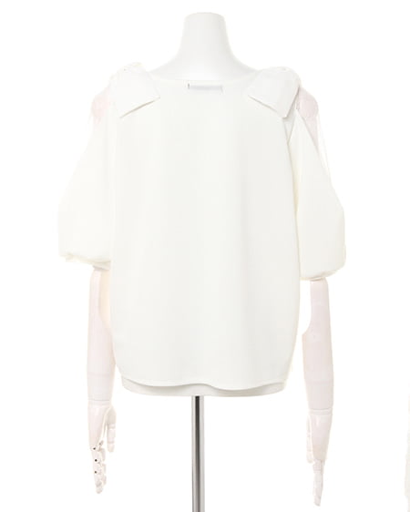 INGNI（イング） 袖割れトップス＋花柄タックフレアスカート／SET ｵﾌﾎﾜｲﾄ