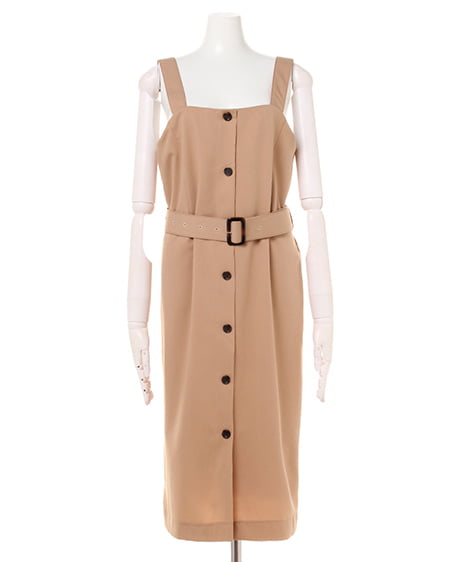 INGNI（イング） リブハイネックメロートップス＋ナロージャンスカ／SET ｵﾌﾎﾜｲﾄ