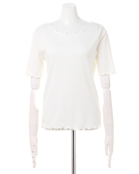 INGNI（イング） リブメロートップス＋ナロージャンスカ／SET ｵﾌﾎﾜｲﾄ