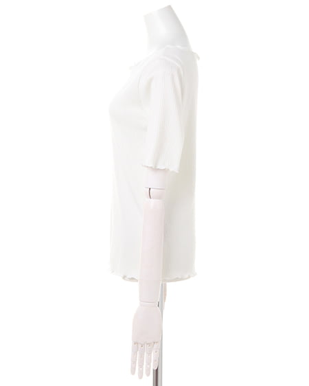 INGNI（イング） リブメロートップス＋ナロージャンスカ／SET ｵﾌﾎﾜｲﾄ