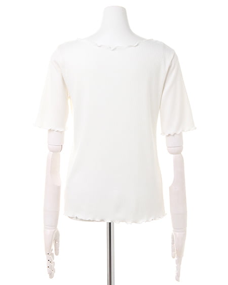 INGNI（イング） リブメロートップス＋ナロージャンスカ／SET ｵﾌﾎﾜｲﾄ