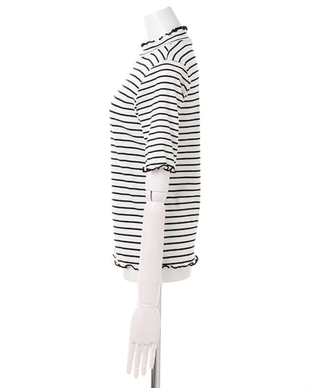 INGNI(イング) ハイネックメロートップス+エアリースカンツ/SET ボーダー