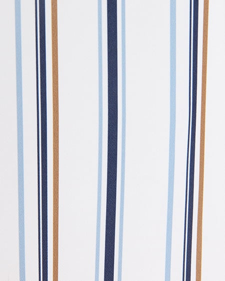 INGNI（イング） ストライプスキッパーシャツ＋ガウチョパンツ／SET ｵﾌﾎﾜｲﾄ/ｻｯｸｽ