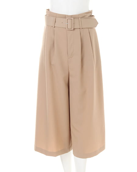 INGNI（イング） ストライプスキッパーシャツ＋ガウチョパンツ／SET ｵﾌﾎﾜｲﾄ/ｻｯｸｽ