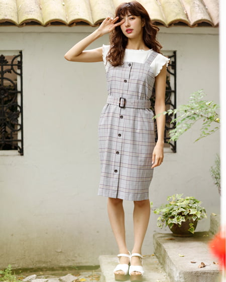 INGNI(イング) メロートップス＋ナロージャンスカ／SET オフホワイト