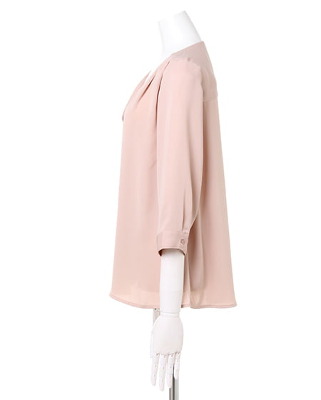 INGNI（イング） Vネックブラウス＋ミディスカート／SET ﾋﾟﾝｸﾍﾞｰｼﾞｭ/A