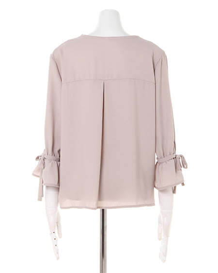 INGNI(イング) 袖リボンブラウス+ナロースカート/SET グレージュ/A