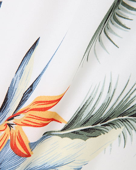 INGNI(イング) リーフ柄オフショル+台形スカート/SET オフホワイト