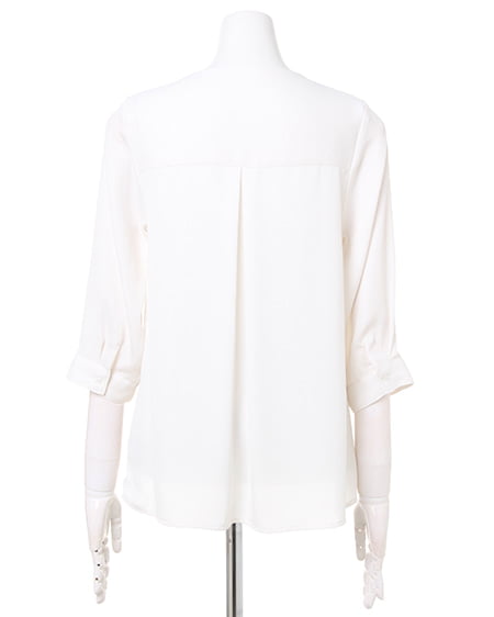 INGNI(イング) Vネックブラウス+前ボタンミディスカート/SET オフホワイト/A