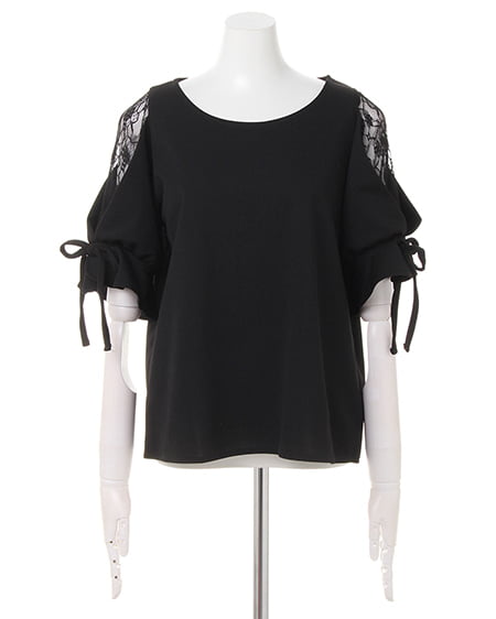 INGNI(イング) 袖割れトップス+花柄フレアスカート/SET クロ