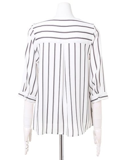 INGNI（イング） Vネックブラウス＋トレンチスカート／SET ｵﾌｸﾛ/ｽﾄﾗｲﾌﾟA