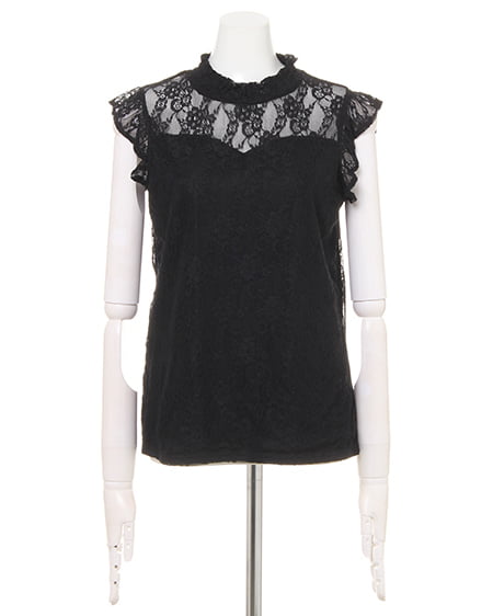 INGNI（イング） ラッフルスリーブトップス＋サッシュ付スカーチョ／SET ｸﾛ