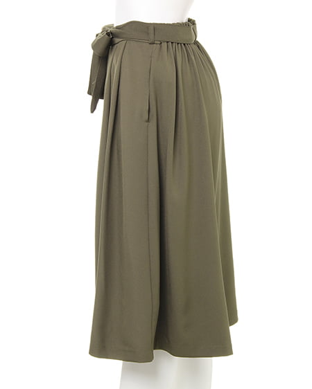 INGNI（イング） ラッフルスリーブトップス＋サッシュ付スカーチョ／SET ｸﾛ